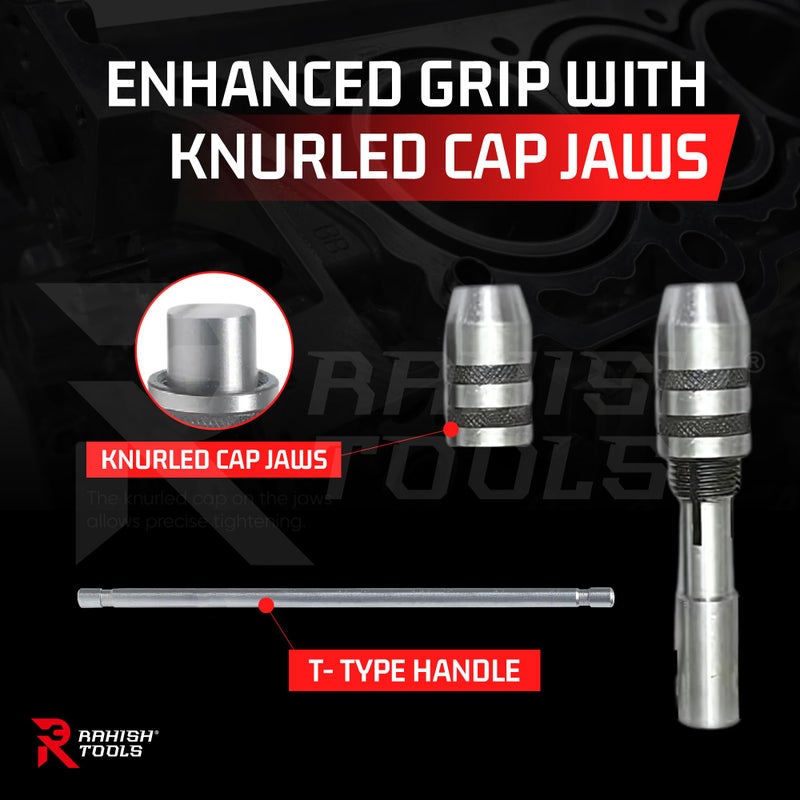 RAHISH TOOLS 3 Piece T Handle Tap Wrench Set with Jaw Opening 1/16""-5/32""  5/32""-1/4""  1/4""-1/2"" - Precise Tightening Wrenches Jaws Grip for Taps  Reamers  Screw Extractors  Drills - Made in India - Image 5